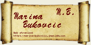 Marina Bukovčić vizit kartica